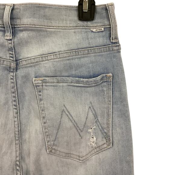 Mother Denim High Waisted Rider Ankle Fray Island Afterhours Light Wash Size 28 - Picture 7 of 15